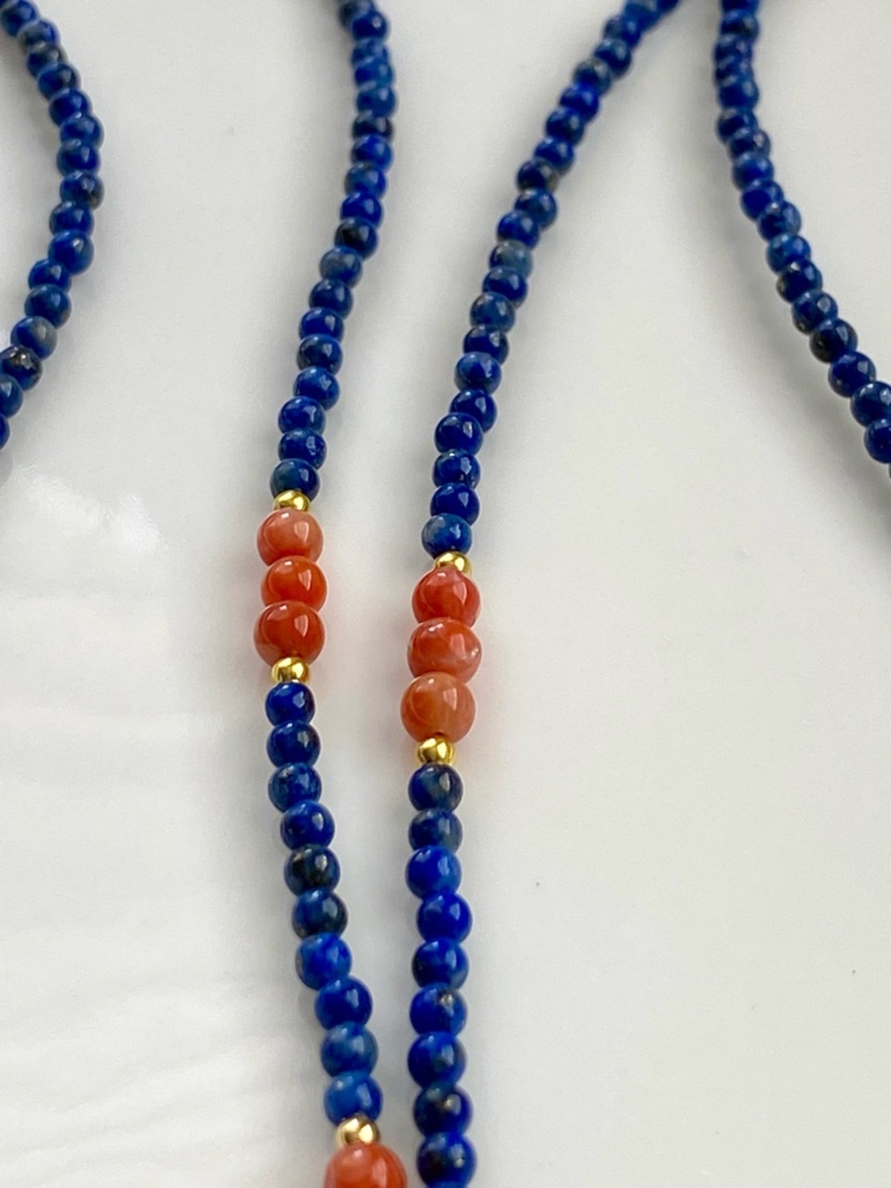 GP59-Lapis Lazuli, Red Agate And Edison Pearl Necklace - Picture 9 of 15